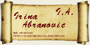 Irina Abranović vizit kartica